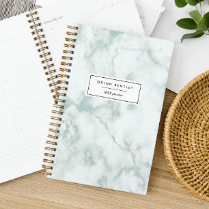 Chic Mint Green Marble Personalized Planner