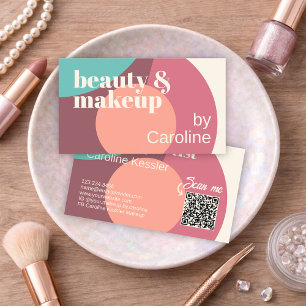 Chic Mint Green Mauve Taupe Blush Pink Art Pattern Business Card