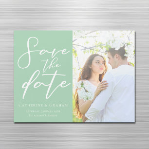 Chic Mint Green Photo Enregistrer la carte Magnet
