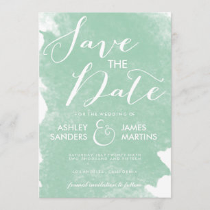 CHIC MINT GREEN WATERCOLOR SAVE THE DATE
