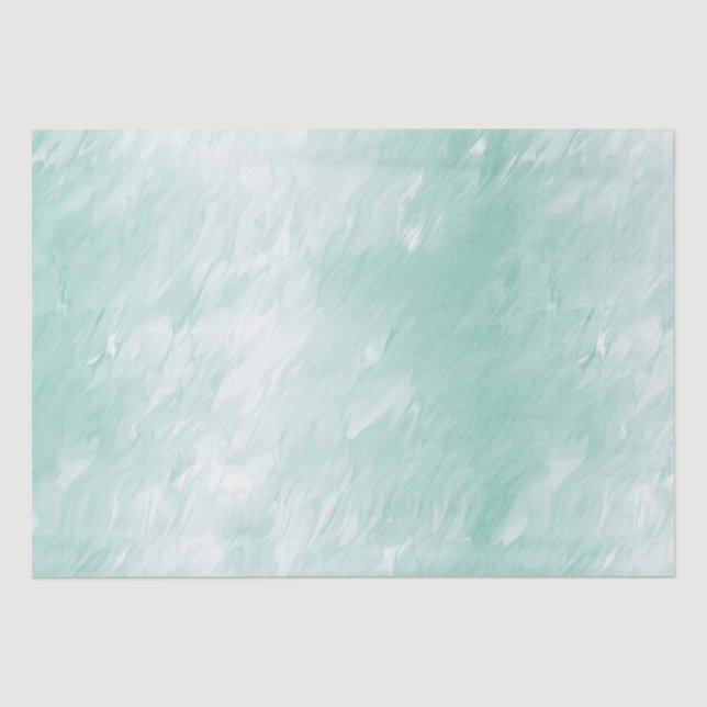 Chic Mint White Christmas Tissue Paper (Front)