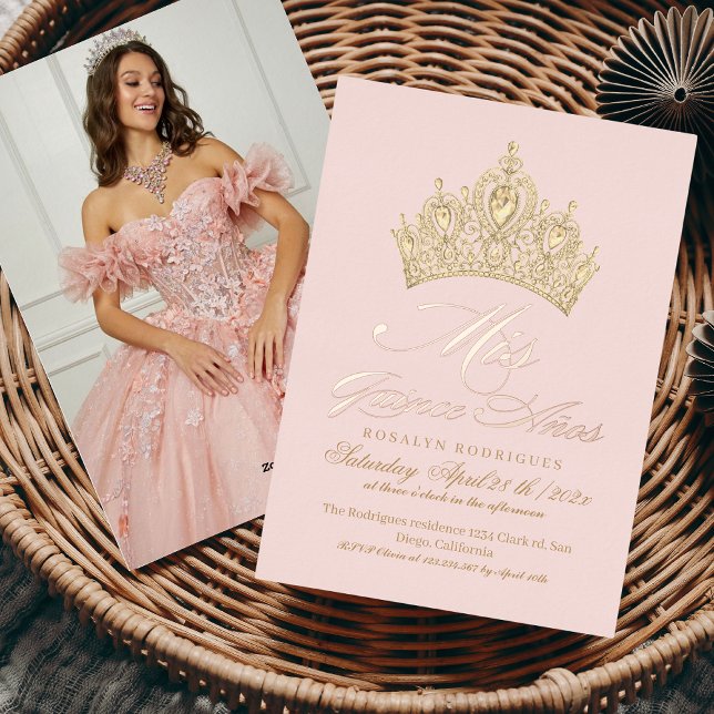 Chic Mis Quince Anos Pink Gold Photo (Creator Uploaded)