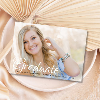 Chic Modern 2 Photo Grad Party Invitation
