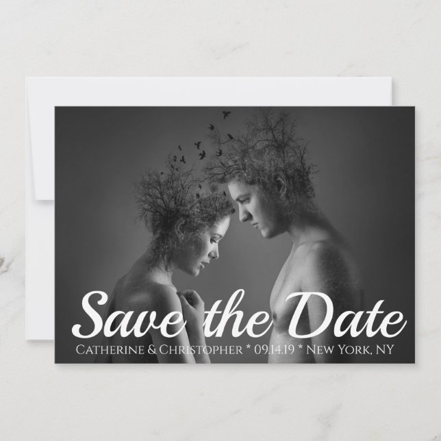 Chic Modern Artistic Save the Date Photo Wedding (Front)