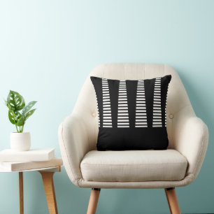 Chic Modern Black and White Abstract Geometric Art Throw Pillow