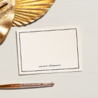 Chic Modern Black Personalized Note Cards