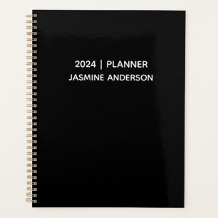 Chic Modern Black White 2024 Weekly Monthly Planner
