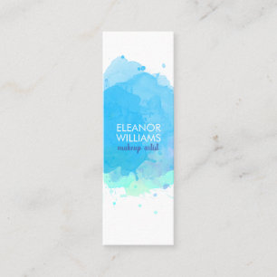 Chic Modern Blue Watercolor Blot Square Mini Business Card