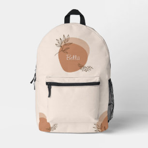Chic modern boho pink and beige printed backpack