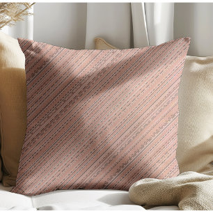 Chic Modern Boho Stripes Terracotta  Throw Pillow