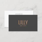Chic Modern Bold Typography Charcoal Grey Business Card (Front/Back)