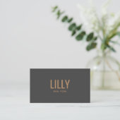 Chic Modern Bold Typography Charcoal Grey Business Card (Standing Front)