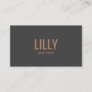 Chic Modern Bold Typography Charcoal Grey Business Card