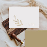 Chic Modern Botanical Sprout Tan Cream and White