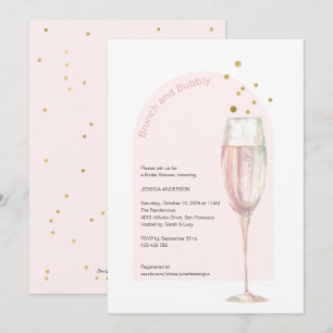 Chic Modern brunch and bubbly mimosa bridal shower Invitation