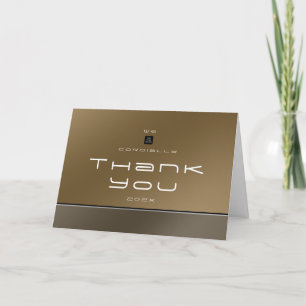 Chic Modern Business Brown Thank You Card