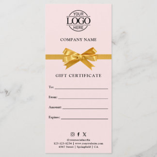 Chic Modern Business Gift Certificate with Logo
