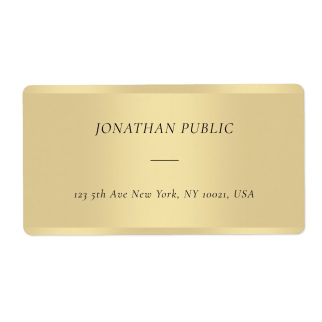 Chic Modern Cursive Font Template Gold Shipping (Front)