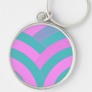 chic modern curved chevron keychain