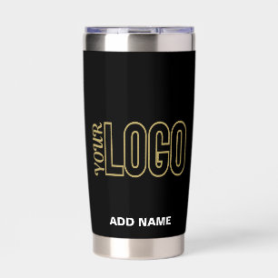 Chic Modern Customizable Black Verified Branded  Insulated Tumbler