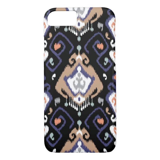 Chic modern dark ikat tribal pattern Case-Mate iPhone case (Back)