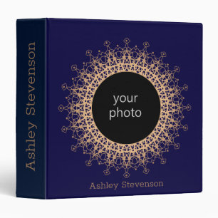 chic, modern, elegant, gold, modern, blue, dark bl binder