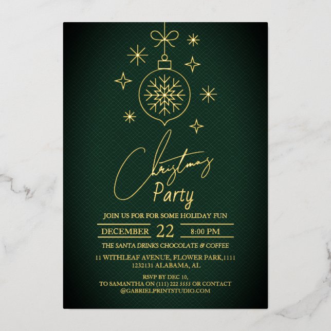 Chic Modern Elegant Script Christmas Party (Front)