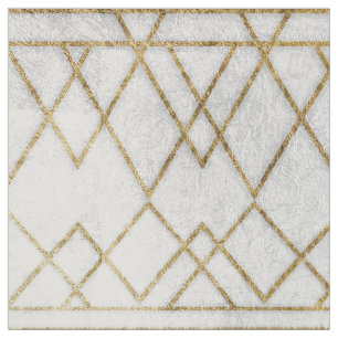 Chic Modern Faux Gold Geometric Triangles Fabric