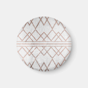 Chic Modern Faux Rose Gold Geometric Triangles Magnet
