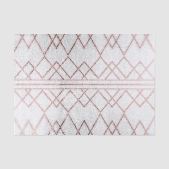 Chic Modern Faux Rose Gold Geometric Triangles Tissue Paper (Front)