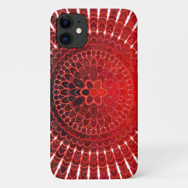 Chic Modern Girly Stylish Trendy Orange Mandala Case-Mate iPhone Case (Back)