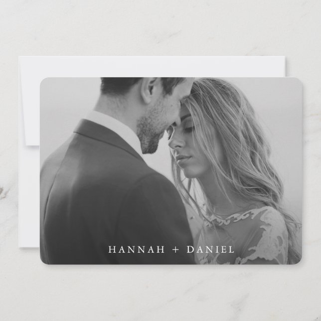 Chic Modern Gold Photo Wedding Save the Date Invitation (Back)