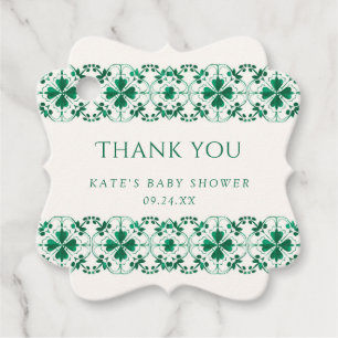 Chic Modern Green St. Patrick's Day Baby Shower Favour Tags