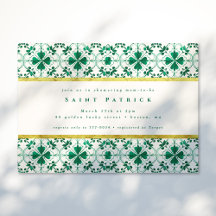 Chic Modern Green St. Patrick's Day Baby Shower