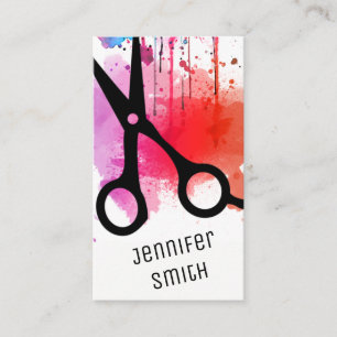 chic modern hairstylist hair stylist pink red appointment card