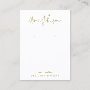 Chic Modern Hand Lettered Jewellery Earring Displa Business Card