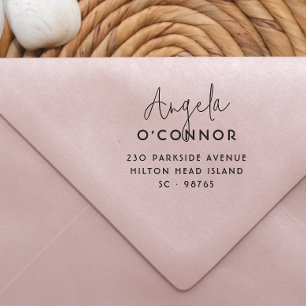Chic Modern Handwriting Name & Return Address Self-inking Stamp