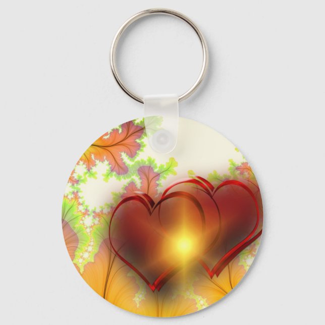 Chic modern heart design Pattern accessories, love Keychain (Front)