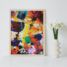 Chic Modern Irregular Shapes Colourful Abstract Ar