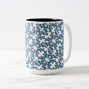 Chic Modern Leaves Two-Tone Coffee Mug