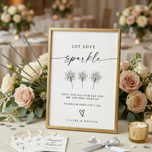 Chic Modern Let Love Sparkle Sign Wedding Sign