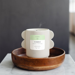 Chic Modern Logo Soft Green Candle Product Label