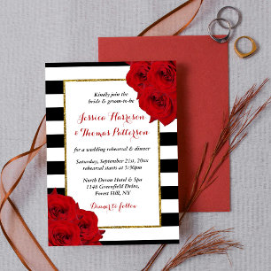 Chic Modern Luxe Wedding Rehearsal Dinner Invitation