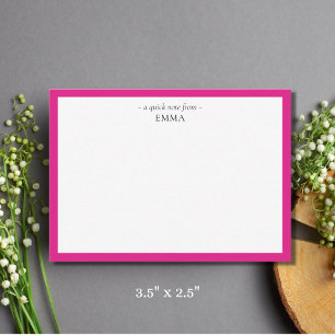 Chic Modern Magenta Pink Correspondence Card