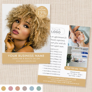 Chic Modern Makeup Beauty Salon Gold Business Flyer