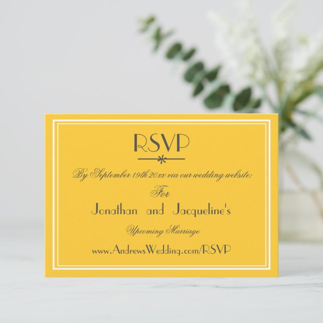 Chic Modern Mariage Website Carte de réponse RSVP (Debout devant)