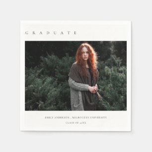 CHIC MODERN MINIMAL CLEAN CUSTOM PHOTO GRADUATION NAPKIN