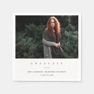 CHIC MODERN MINIMAL CLEAN CUSTOM PHOTO GRADUATION NAPKIN