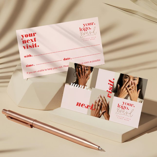 Chic Modern Minimal Logo Nail Salon Photo Collage Appointment Card (Chic Modern Minimal Logo Nail Salon Photo Collage Appointment Card)