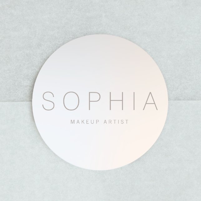 Chic Modern Minimalist Beauty Salon Classic Round Sticker (Creator Uploaded)